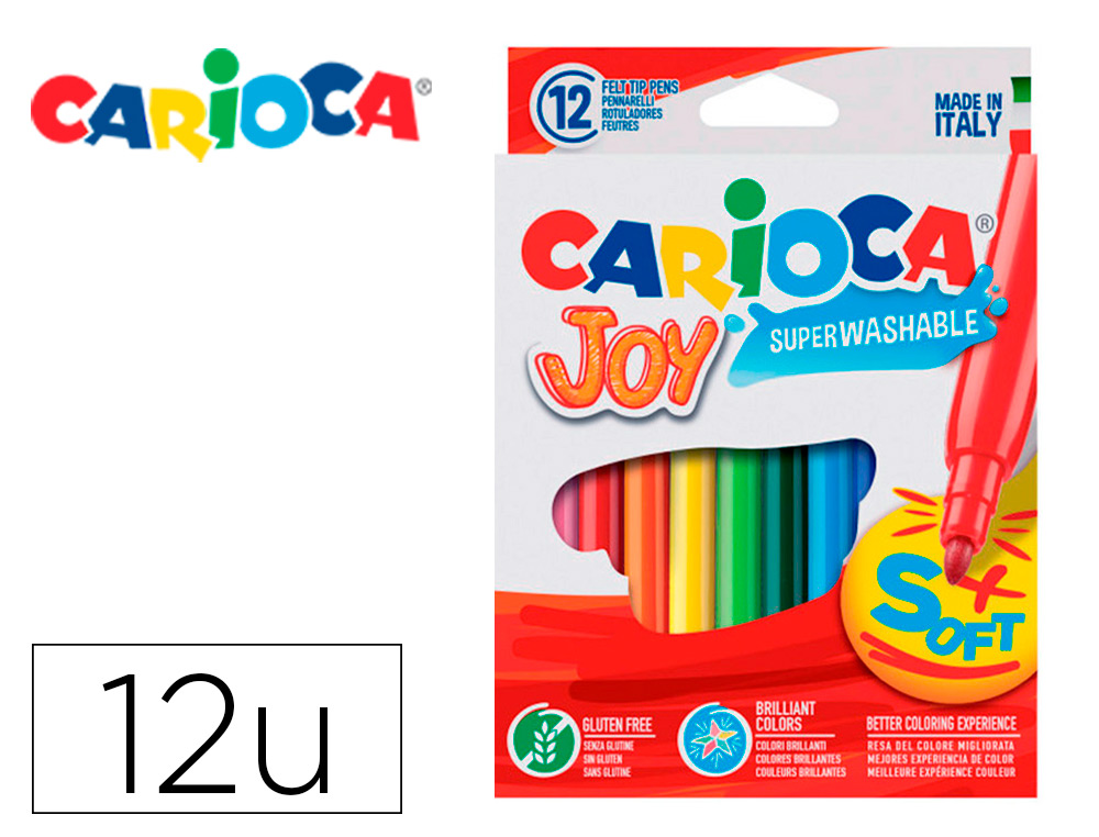 ROTULADOR CARIOCA JOY CAJA DE 12 COLORES SURTIDOS