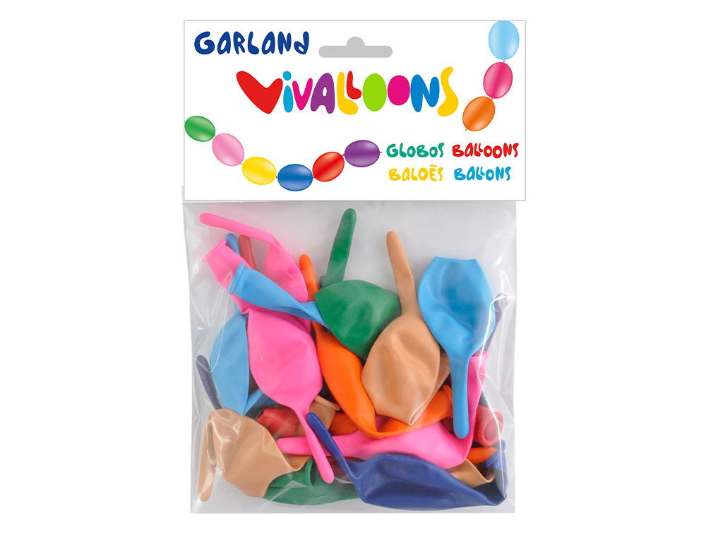 GLOBO 100% LATEX BIODEGRADABLE BLISTER DE 20 UNIDADES COLORES SURTIDOS