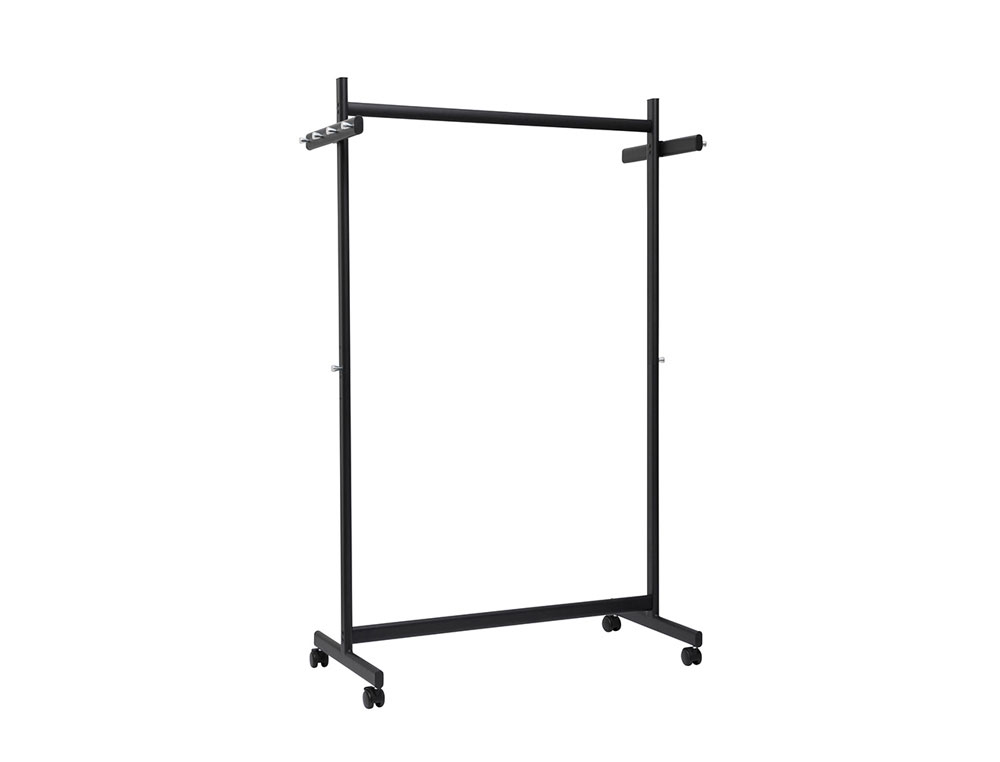 PERCHERO ROCADA MAULSAMBA 10 COLGADORES CABALLETE CON RUEDAS COLOR NEGRO 116X508X1725 MM