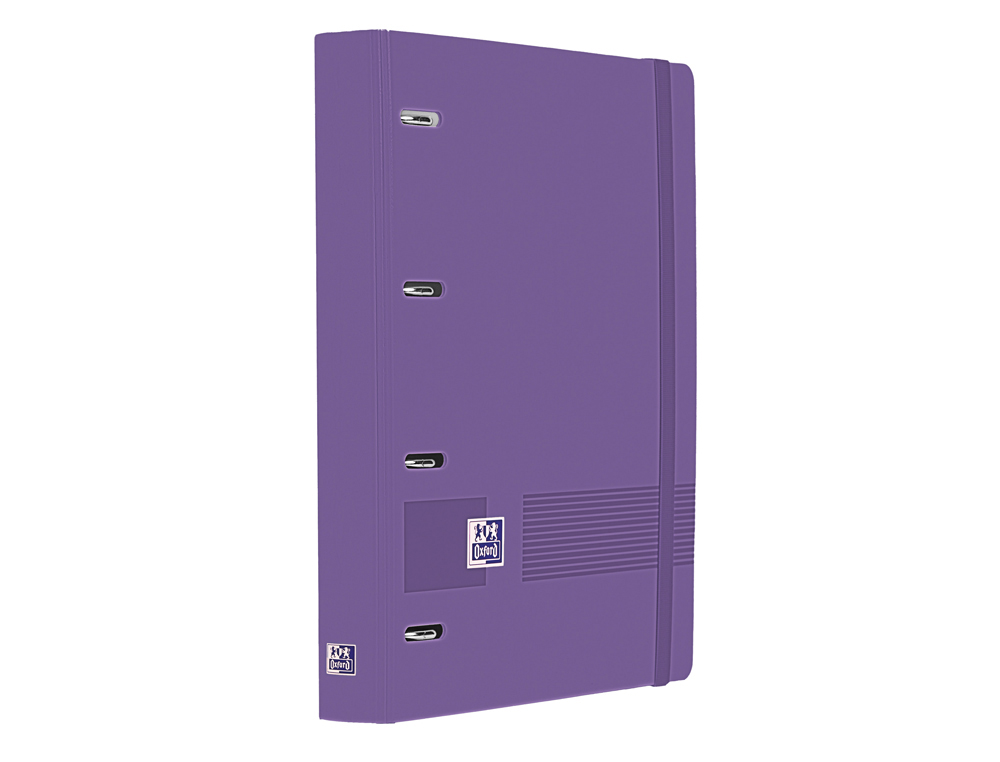 CARPETA 4 ANILLAS OXFORD EUROPEANBINDER LIVE&GO TAPA POLIFOAM DIN A4 + RECAMBIO 120 HOJAS CUADRO 5 MM LILA