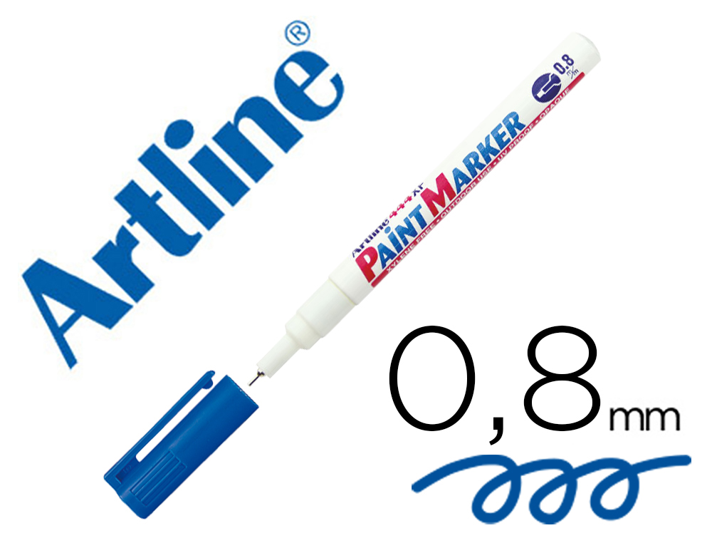 ROTULADOR ARTLINE MARCADOR PERMANENTE EK-444 XF AZUL -PUNTA REDONDA 0.8 MM -METAL CAUCHO Y PLASTICO