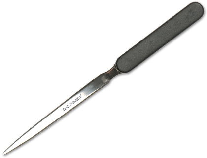 ABRECARTAS Q-CONNECT CON MANGO DE PLASTICO NEGRO LONGITUD 190 MM