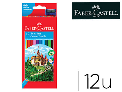 LAPICES DE COLORES FABER CASTELL HEXAGONAL MADERA REFORESTADA CAJA DE 12 UNIDADES COLORES SURTIDOS