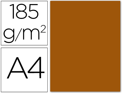 CARTULINA GUARRO DIN A4 MARRON CHOCOLATE 185 GR PAQUETE 50 HOJAS