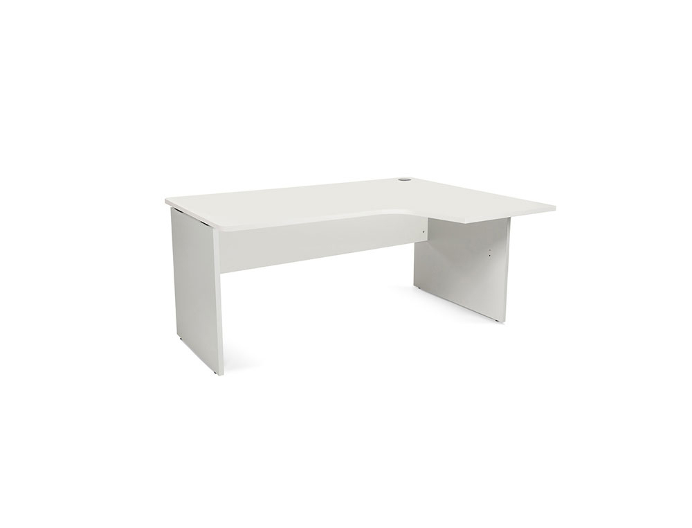 MESA ROCADA SERIE WORK 160X120 CM DERECHA ACABADO AN04 GRIS/BLANCO