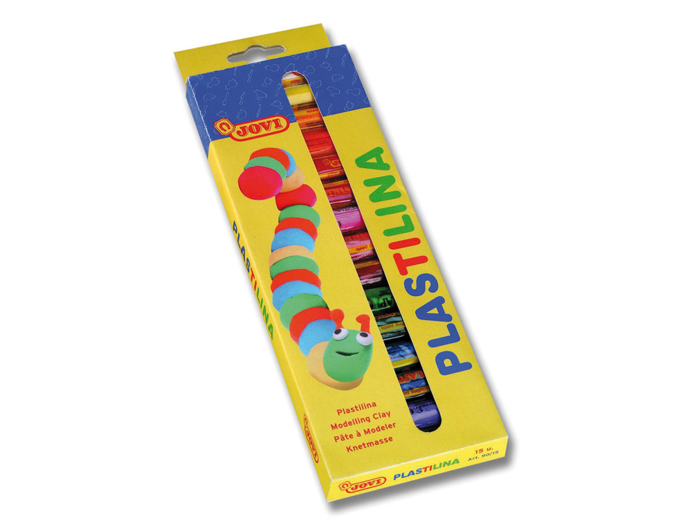 PLASTILINA JOVI ESTUCHE DE 15 BARRAS COLORES SURTIDOS