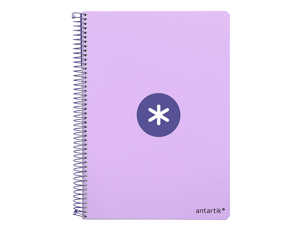 CUADERNO ESPIRAL ANTARTIK A4 MICRO TAPA DURA 80H 100 GR CUADRO 5 MM SIN BANDAS 4 TALADROS COLOR LAVANDA