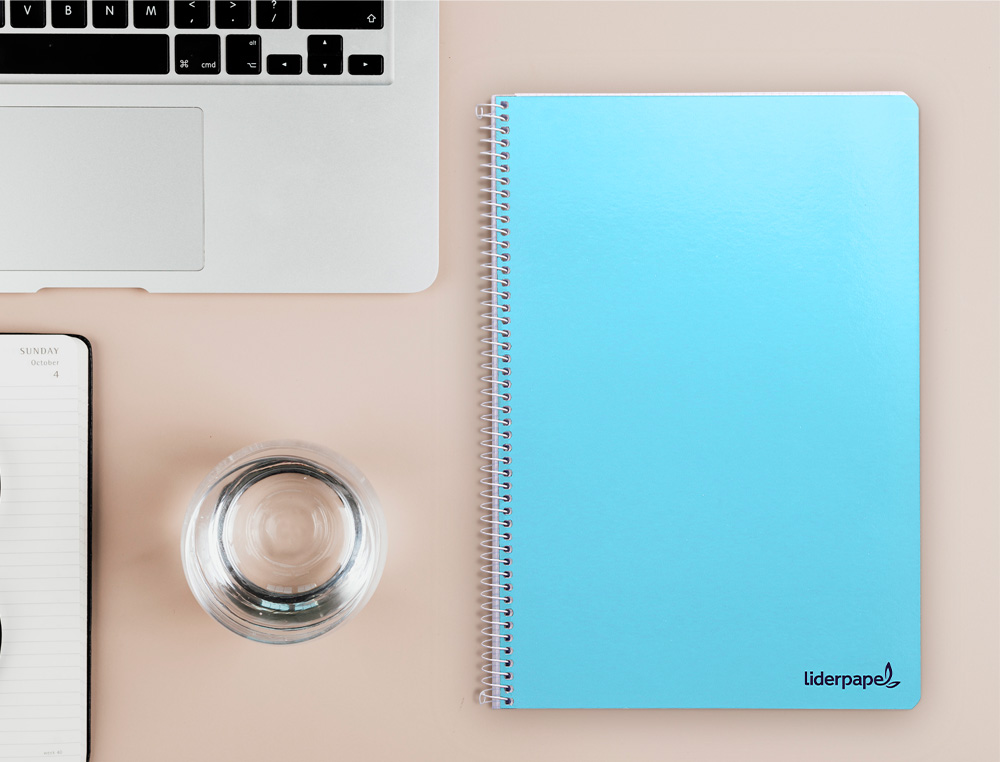 CUADERNO ESPIRAL LIDERPAPEL FOLIO SMART TAPA BLANDA 80H 60GR CUADRO 3MM CON MARGEN COLORES SURTIDOS