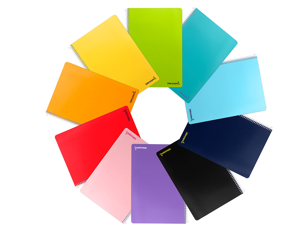 CUADERNO ESPIRAL LIDERPAPEL FOLIO SMART TAPA BLANDA 80H 60GR CUADRO 3MM CON MARGEN COLORES SURTIDOS