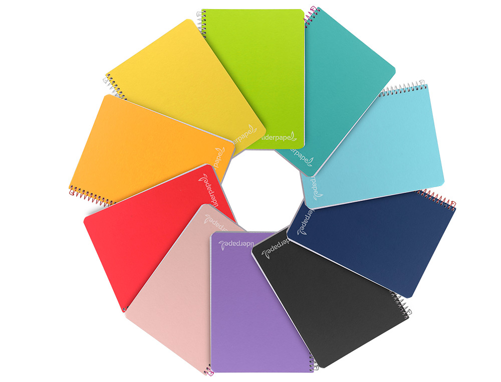 CUADERNO ESPIRAL LIDERPAPEL CUARTO WITTY TAPA DURA 80H 75GR CUADRO 6MM CON MARGEN COLORES SURTIDOS