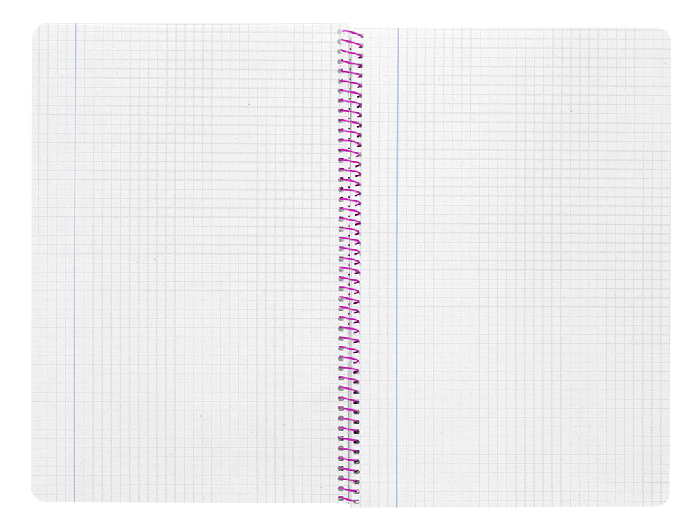 CUADERNO ESPIRAL LIDERPAPEL FOLIO WITTY TAPA DURA 80H 75GR CUADRO 4MM CON MARGEN COLOR ROSA
