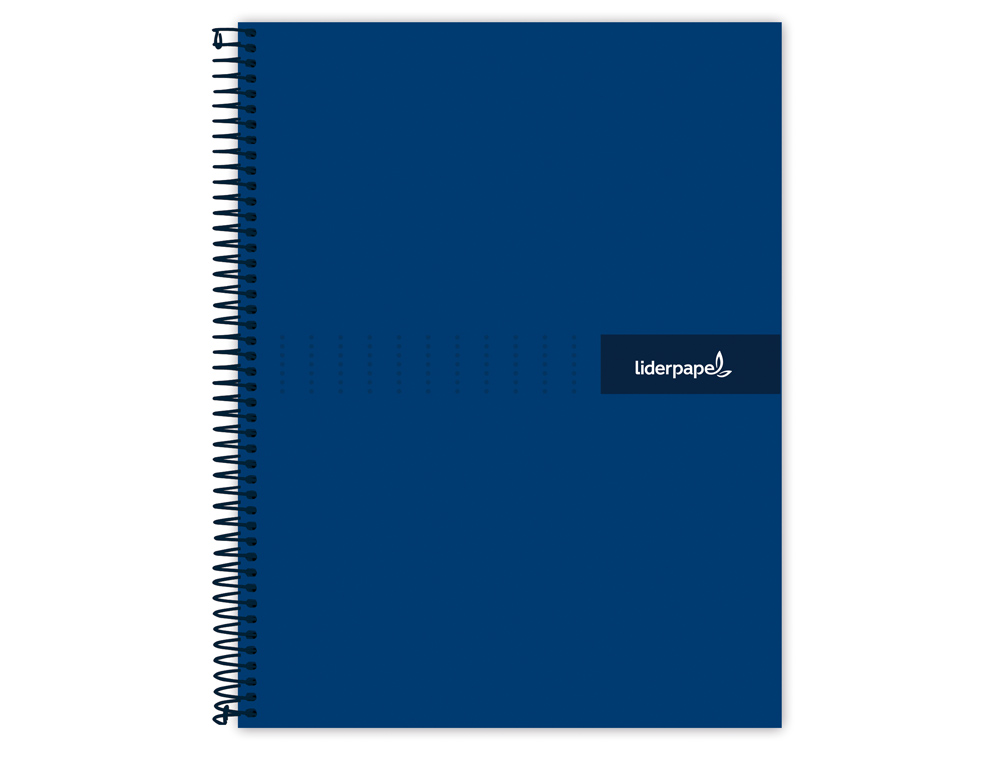 CUADERNO ESPIRAL LIDERPAPEL A4 MICRO CRAFTY TAPA FORRADA 120H 90GR CUADRO 5MM 5 BANDAS 4 COLORES COLOR AZUL
