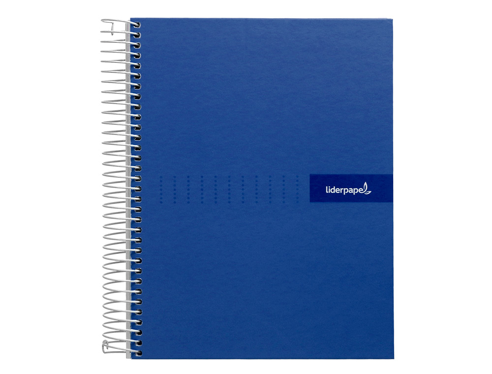 CUADERNO ESPIRAL LIDERPAPEL A4 MICRO CRAFTY TAPA FORRADA 120H 90GR CUADRO 5MM 5 BANDAS 4 COLORES COLOR AZUL
