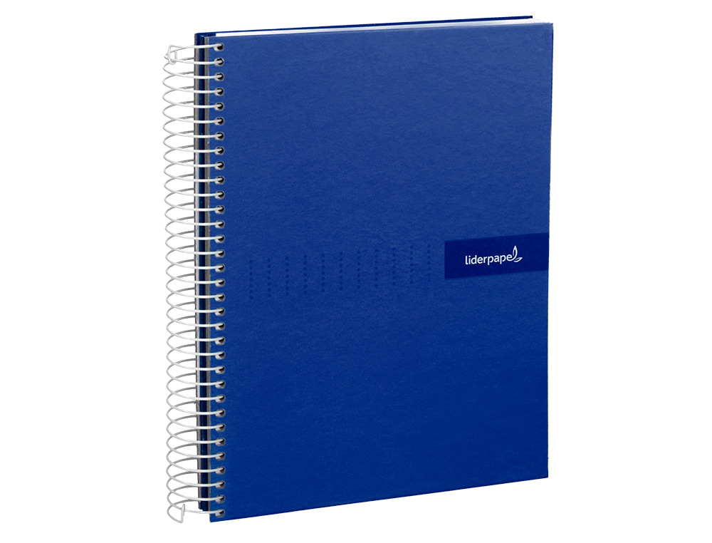 CUADERNO ESPIRAL LIDERPAPEL A4 MICRO CRAFTY TAPA FORRADA 120H 90GR CUADRO 5MM 5 BANDAS 4 COLORES COLOR AZUL