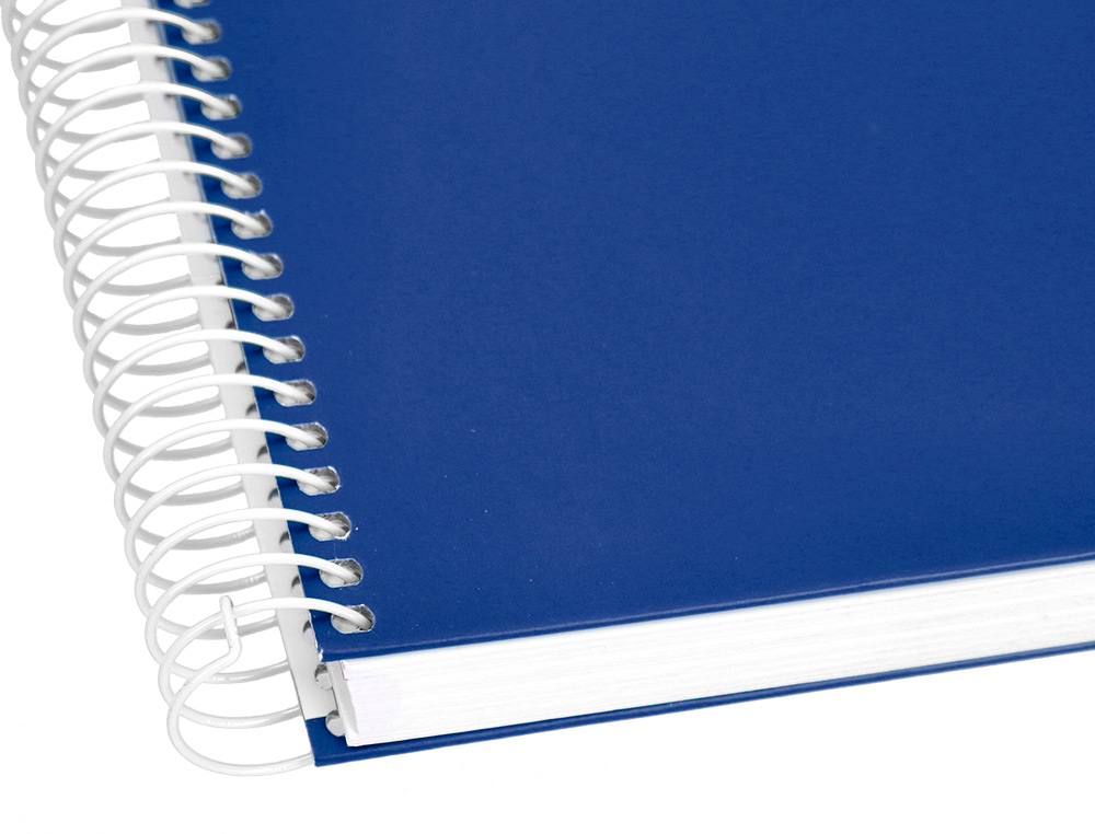 CUADERNO ESPIRAL LIDERPAPEL A4 MICRO CRAFTY TAPA FORRADA 120H 90GR CUADRO 5MM 5 BANDAS 4 COLORES COLOR AZUL