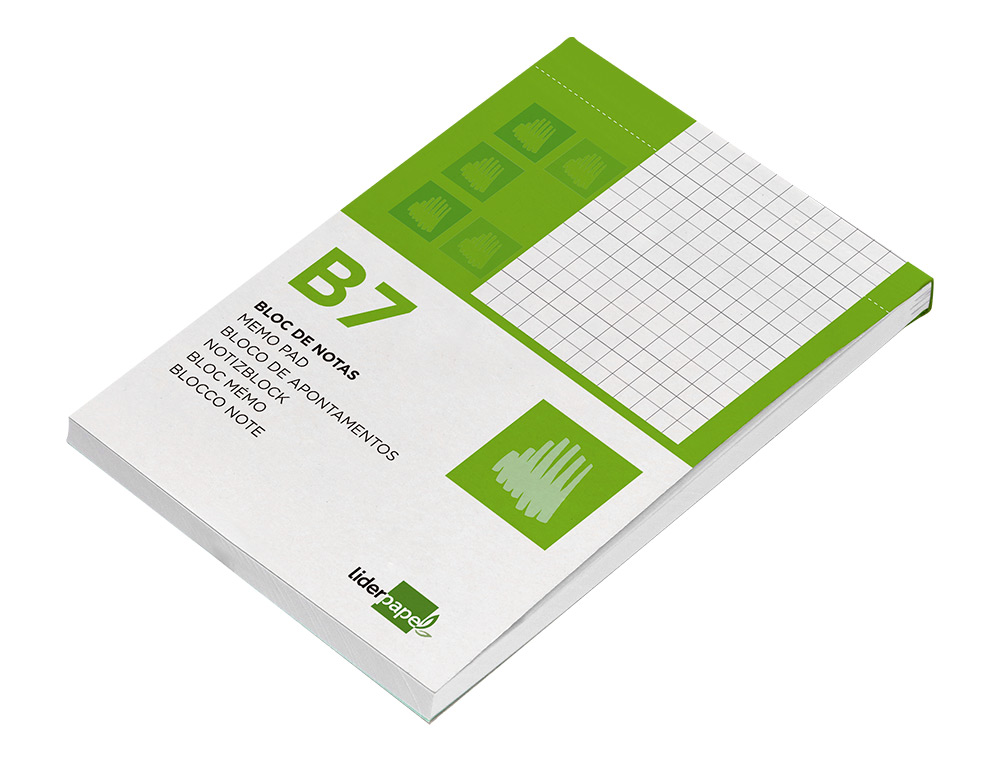 BLOC NOTAS LIDERPAPEL CUADRO 4MM B7 80 HOJAS 60G/M2 PERFORADO