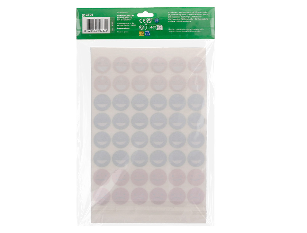 GOMETS ESCOLAR LIDERPAPEL CARAS BOLSA DE 12 HOJAS 48 CARAS POR HOJA COLORES SURTIDOS
