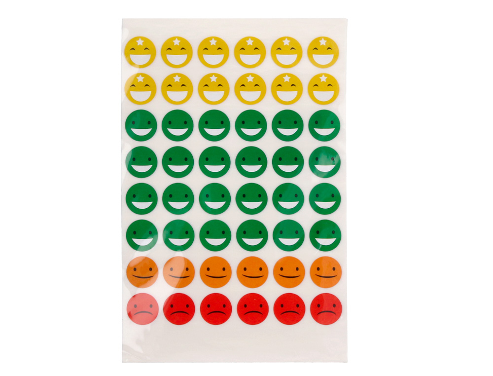 GOMETS ESCOLAR LIDERPAPEL CARAS BOLSA DE 12 HOJAS 48 CARAS POR HOJA COLORES SURTIDOS