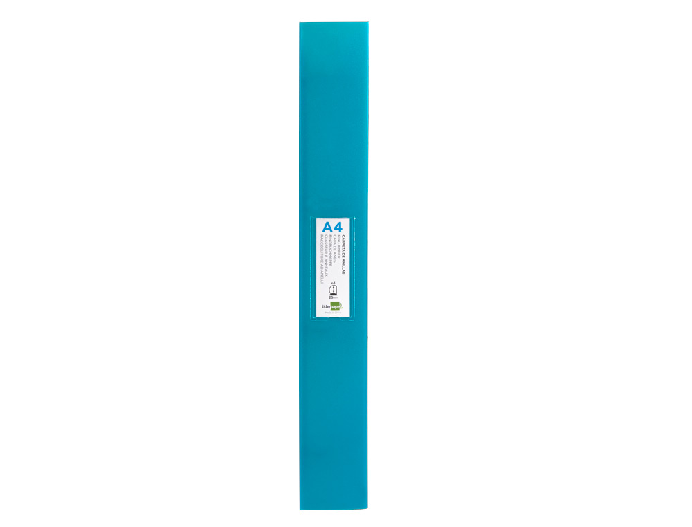 CARPETA LIDERPAPEL 4 ANILLAS 25 MM MIXTAS POLIPROPILENO DIN A4 CELESTE OPACO
