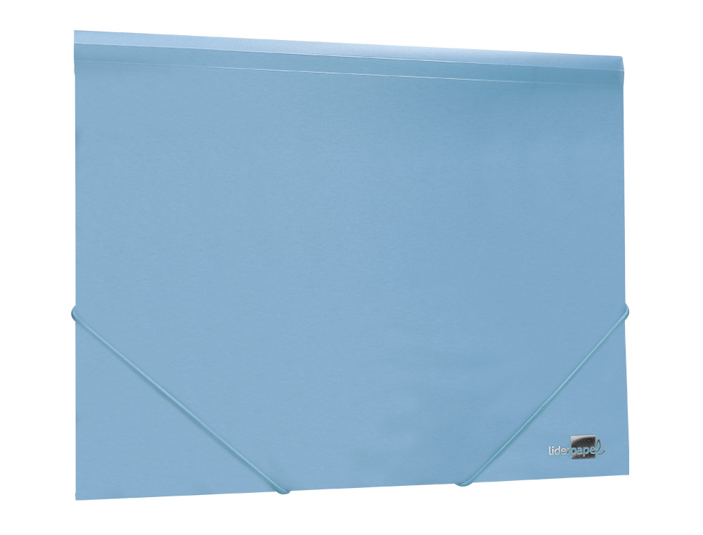 CARPETA LIDERPAPEL GOMAS SOLAPAS POLIPROPILENO DIN A4 CELESTE OPACO