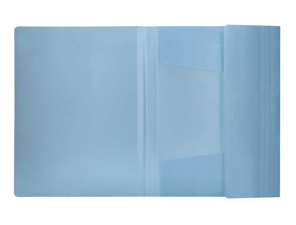 CARPETA LIDERPAPEL GOMAS SOLAPAS POLIPROPILENO DIN A4 CELESTE OPACO