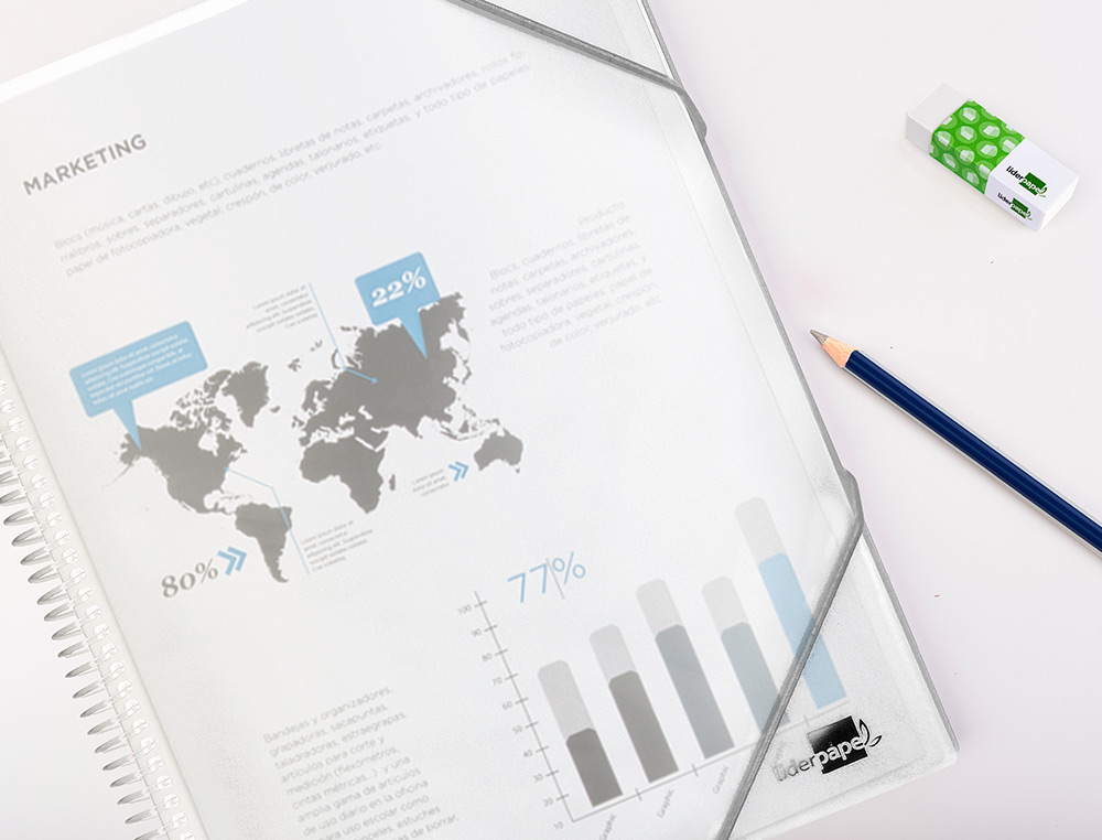 CARPETA LIDERPAPEL ESCAPARATE CON ESPIRAL 60 FUNDAS POLIPROPILENO DIN A4 TRANSPARENTE