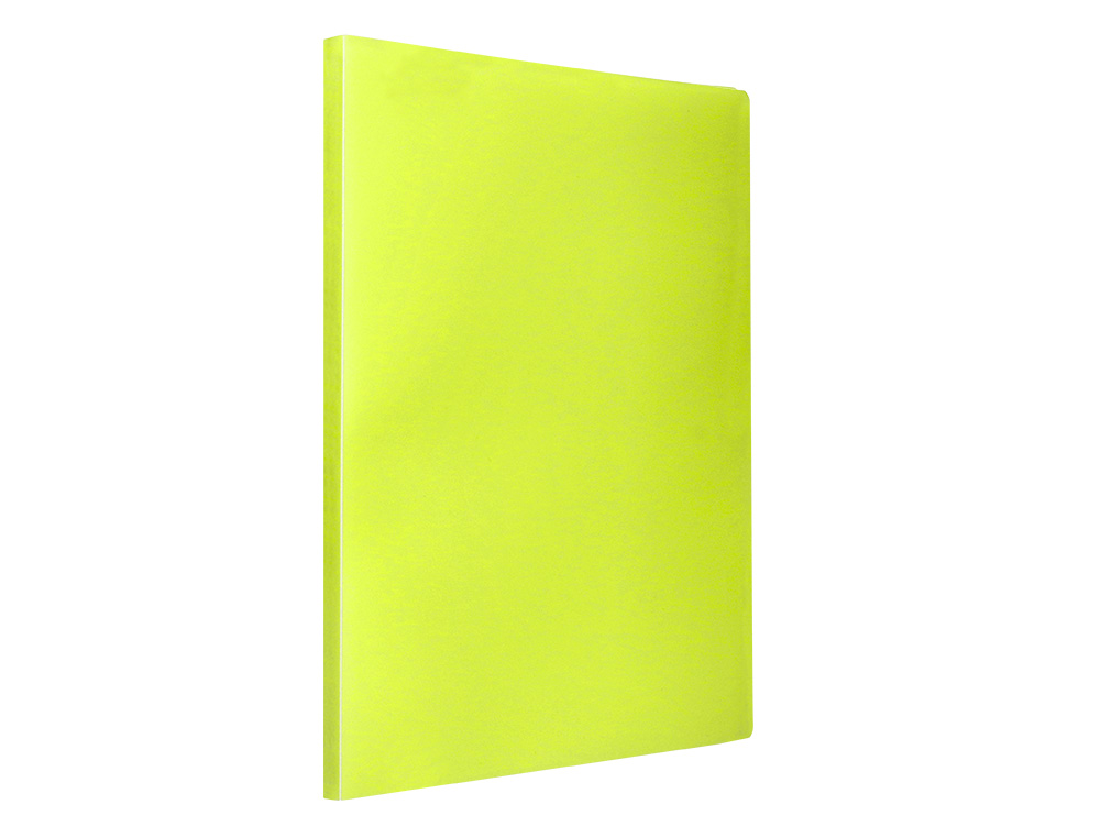 CARPETA LIDERPAPEL ESCAPARATE 30 FUNDAS POLIPROPILENO DIN A4 AMARILLO FLUOR OPACO