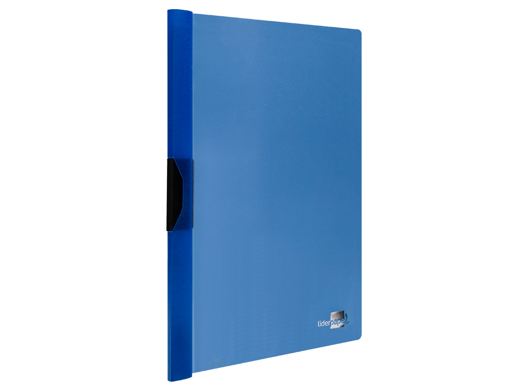 CARPETA LIDERPAPEL DOSSIER PINZA LATERAL POLIPROPILENO DIN A4 AZUL TRANSLUCIDO 60 HOJAS PINZA DESLIZANTE