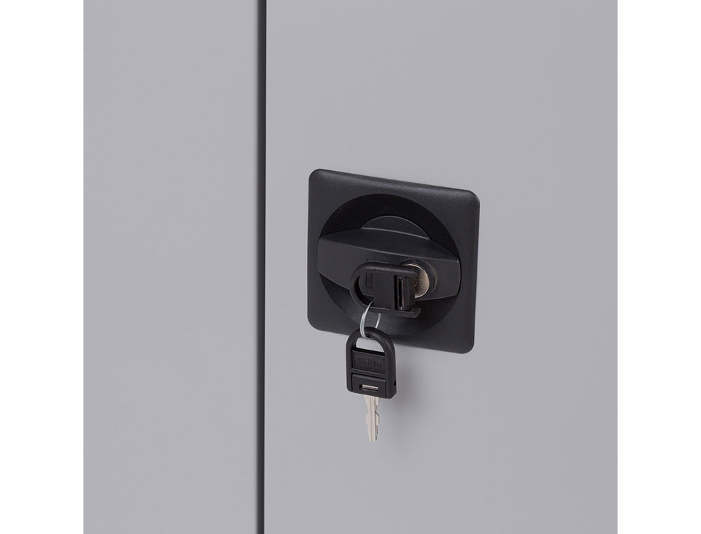 ARMARIO METALICO ROCADA DOS PUERTAS BATIENTES INCLUYE DOS BALDA 102X105X45 CM ACABADO AC00 GRIS/GRIS