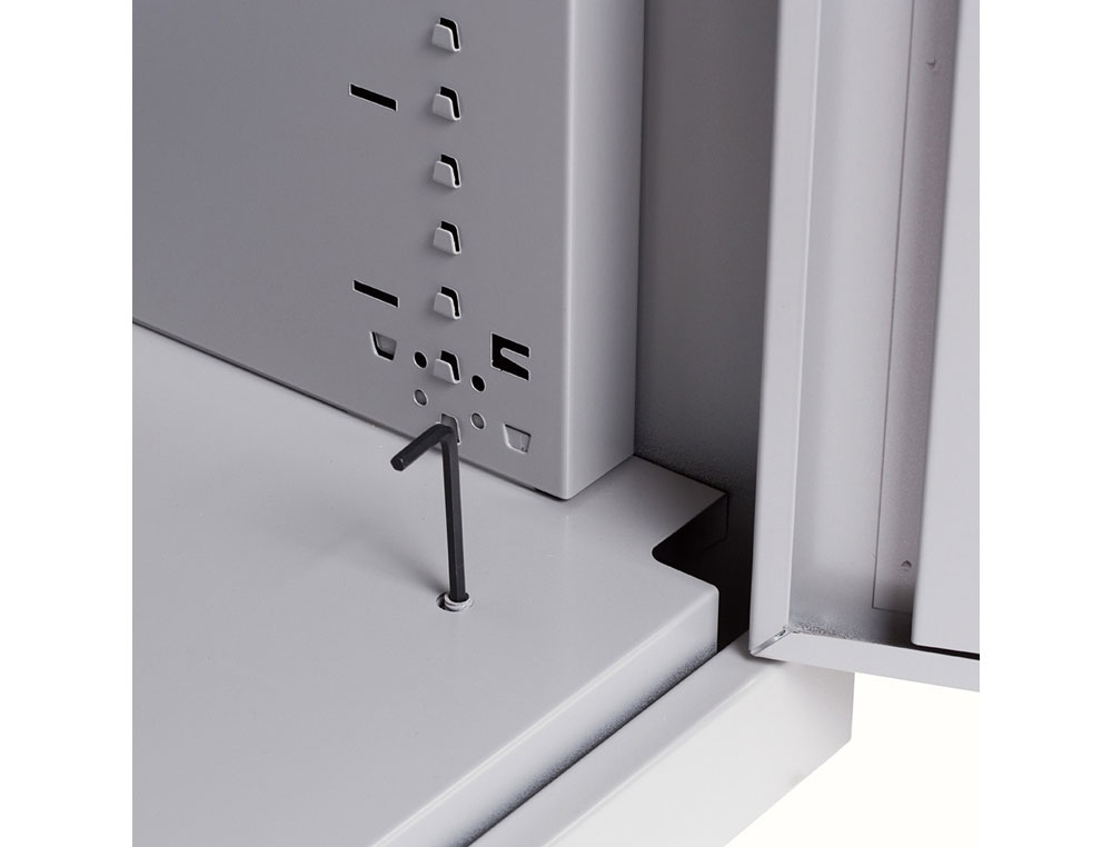 ARMARIO METALICO ROCADA DOS PUERTAS BATIENTES INCLUYE DOS BALDA 102X105X45 CM ACABADO AC00 GRIS/GRIS