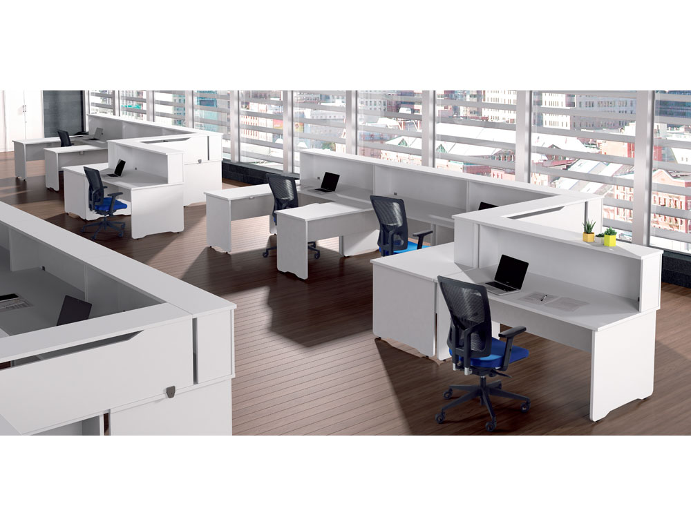 MOSTRADOR DE ALTILLO ROCADA VALIDO PARA MESAS WORK METAL EXECUTIVE 180X30X40 CM ACABADO AA01 HAYA/HAYA