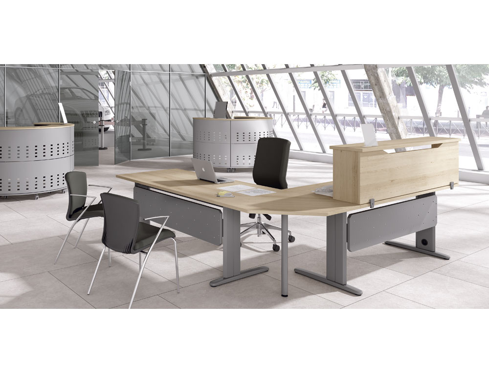 MOSTRADOR DE ALTILLO ROCADA VALIDO PARA MESAS WORK METAL EXECUTIVE 180X30X40 CM ACABADO AA01 HAYA/HAYA