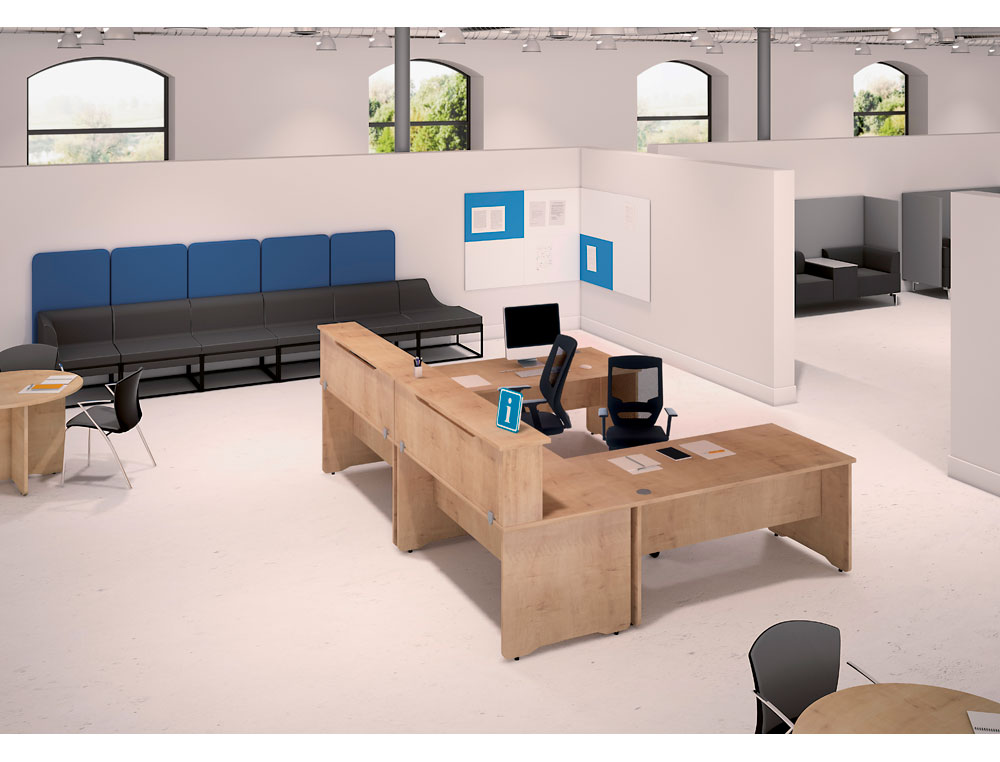 MOSTRADOR DE ALTILLO ROCADA VALIDO PARA MESAS WORK METAL EXECUTIVE 180X30X40 CM ACABADO AA01 HAYA/HAYA