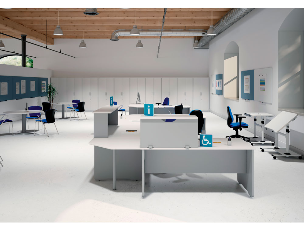 MOSTRADOR DE ALTILLO ROCADA VALIDO PARA MESAS WORK METAL EXECUTIVE 180X30X40 CM ACABADO AA01 HAYA/HAYA