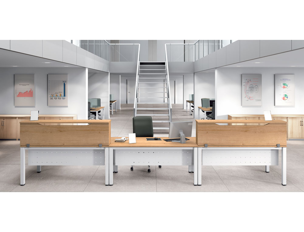 MOSTRADOR DE ALTILLO ROCADA VALIDO PARA MESAS WORK METAL EXECUTIVE 180X30X40 CM ACABADO AA01 HAYA/HAYA