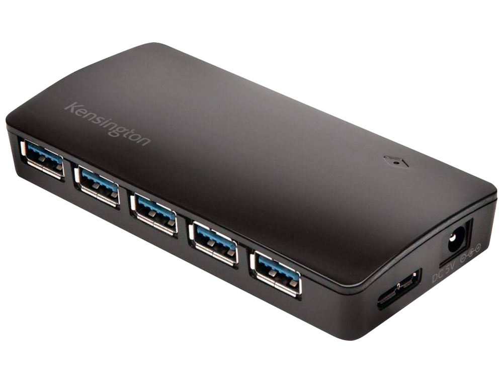 HUB USB 3.0 KENSINGTON CON CARGADOR 7 PUERTOS NEGRO