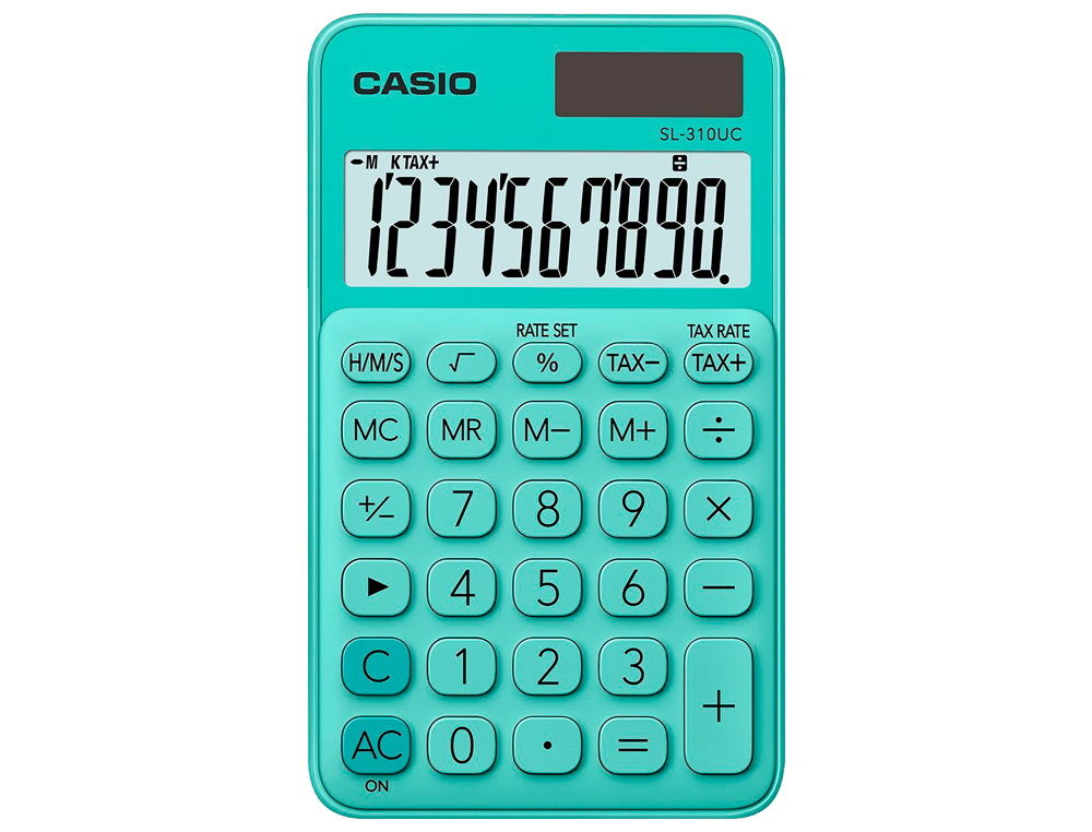 CALCULADORA CASIO SL-310UC-GN BOLSILLO 10 DIGITOS TAX +/- TECLA COLOR VERDE