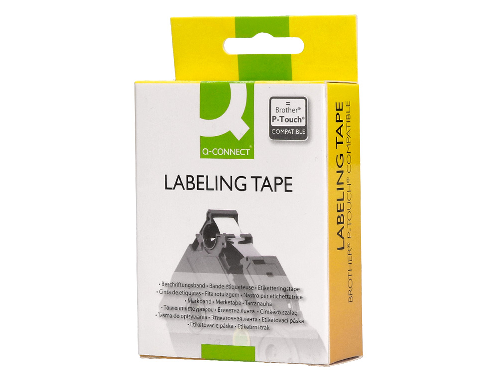 CINTA Q-CONNECT TZE-251 BLANCO-NEGRO 24MM LONGITUD 8 MT