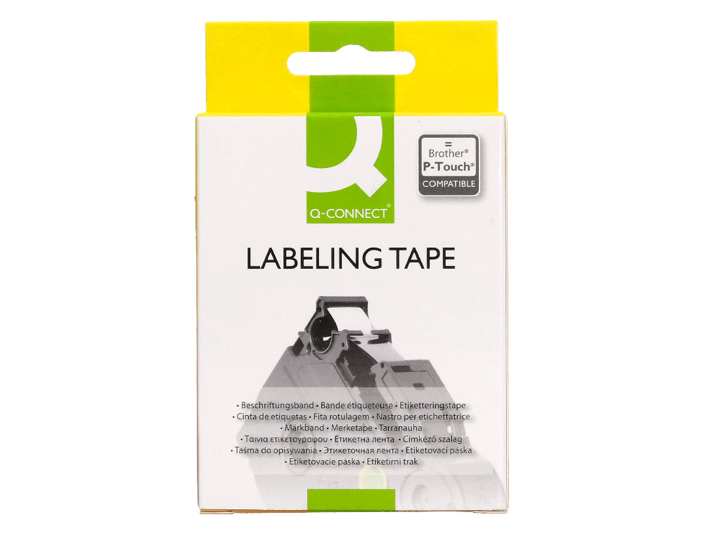 CINTA Q-CONNECT TZE-251 BLANCO-NEGRO 24MM LONGITUD 8 MT