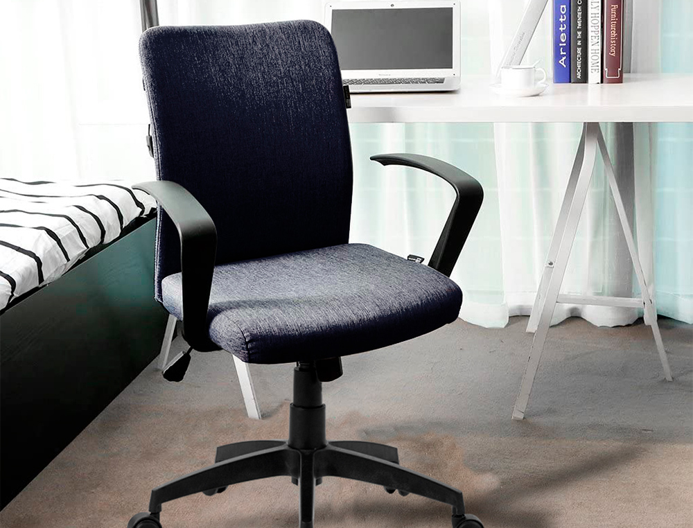 SILLA GIRATORIA Q-CONNECT BASE NYLON REGULABLE EN ALTURA 895+110MM ALTO 580MM ANCHO 550MM PROFUNDIDAD NEGRO