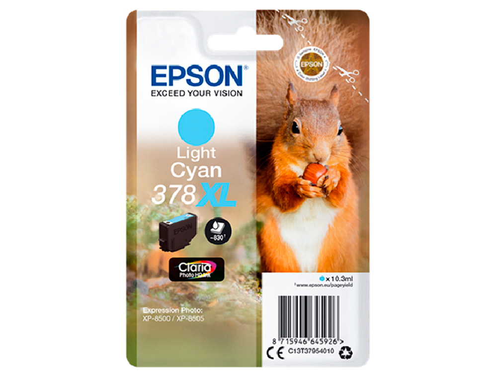 INK-JET EPSON 378 XL EXPRESSION HOME XP-8605 / 8606 / XP-15000 / XP-8500 / 8505 CIAN CLARO 830 PAG