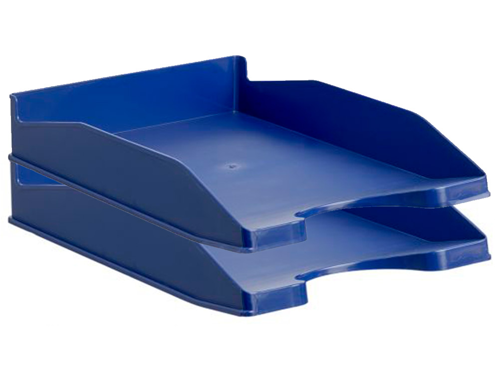 BANDEJA SOBREMESA ARCHIVO 2000 ANTIMICROBIANA PLASTICO APILABLE 3 POSICIONES DIN A4 Y FOLIO AZUL 345X255X60 MM