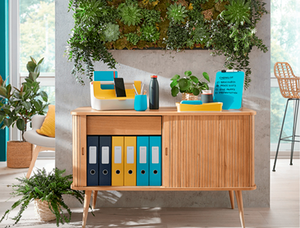 BANDEJA SOBREMESA PLASTICO LEITZ COSY SET DE 3 UNIDADES AMARILLO 274X120X456 MM