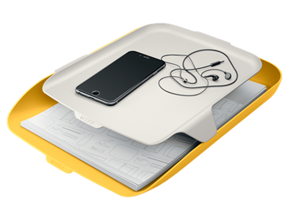 BANDEJA SOBREMESA PLASTICO LEITZ COSY AMARILLO 274X62X391 MM
