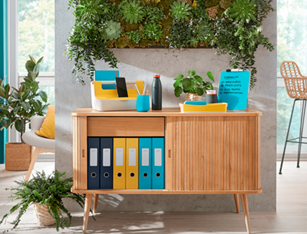 BANDEJA SOBREMESA PLASTICO LEITZ COSY AMARILLO 274X62X391 MM