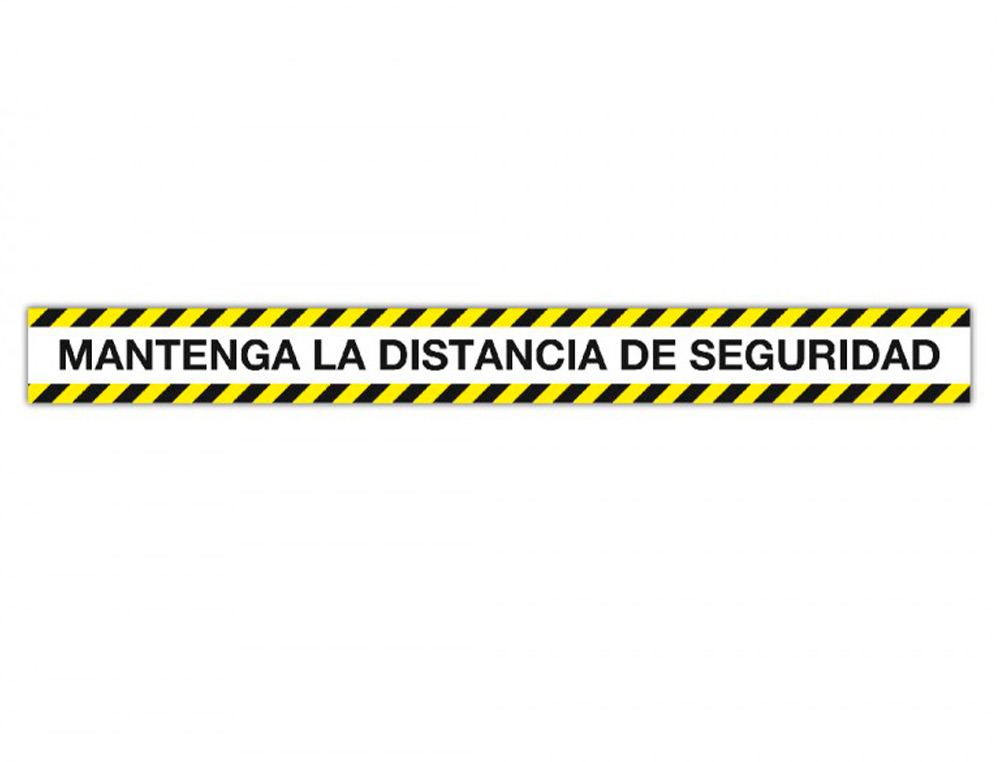 CINTA DE SEÑALIZACION ADHESIVA APLI MANTENGA LA DISTANCIA 100 X 10 CM