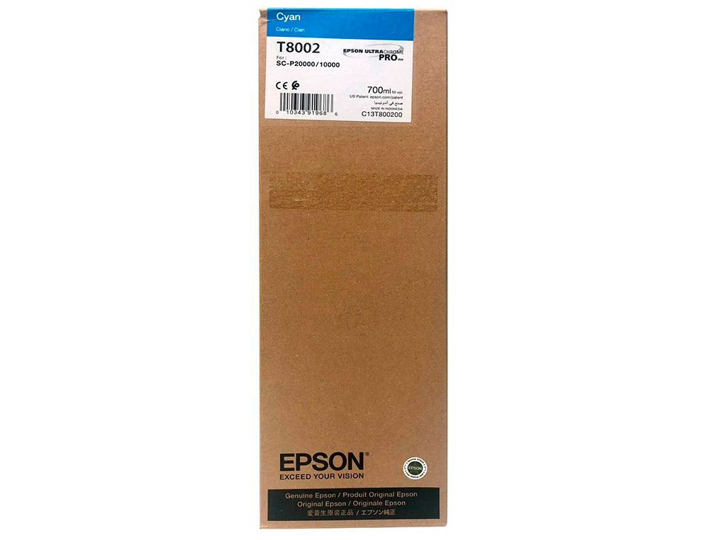 INK-JET EPSON SINGLEPACK CIAN T800200 ULTRACHROME PRO 700ML