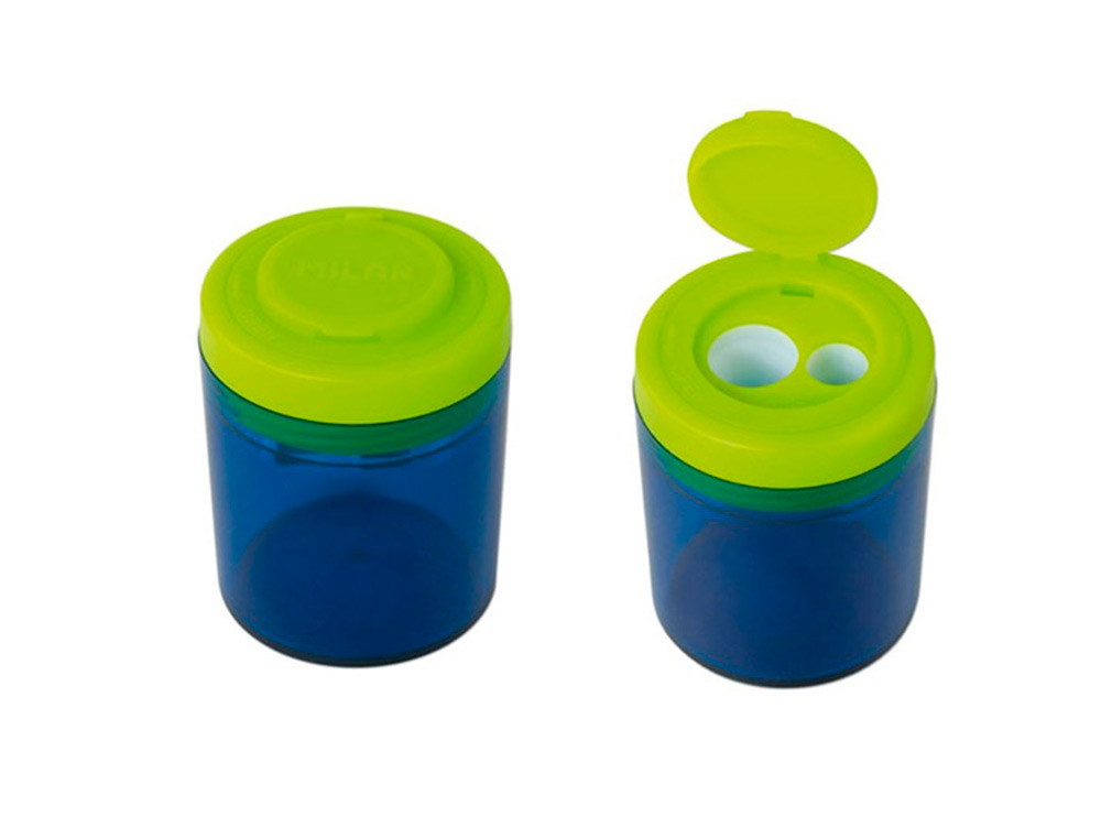 SACAPUNTAS MILAN COLLECTION PLASTICO 2 USOS + 4 GOMAS DE BORRAR 430