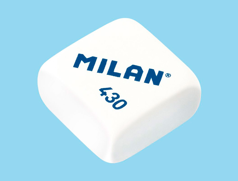 SACAPUNTAS MILAN COLLECTION PLASTICO 2 USOS + 4 GOMAS DE BORRAR 430