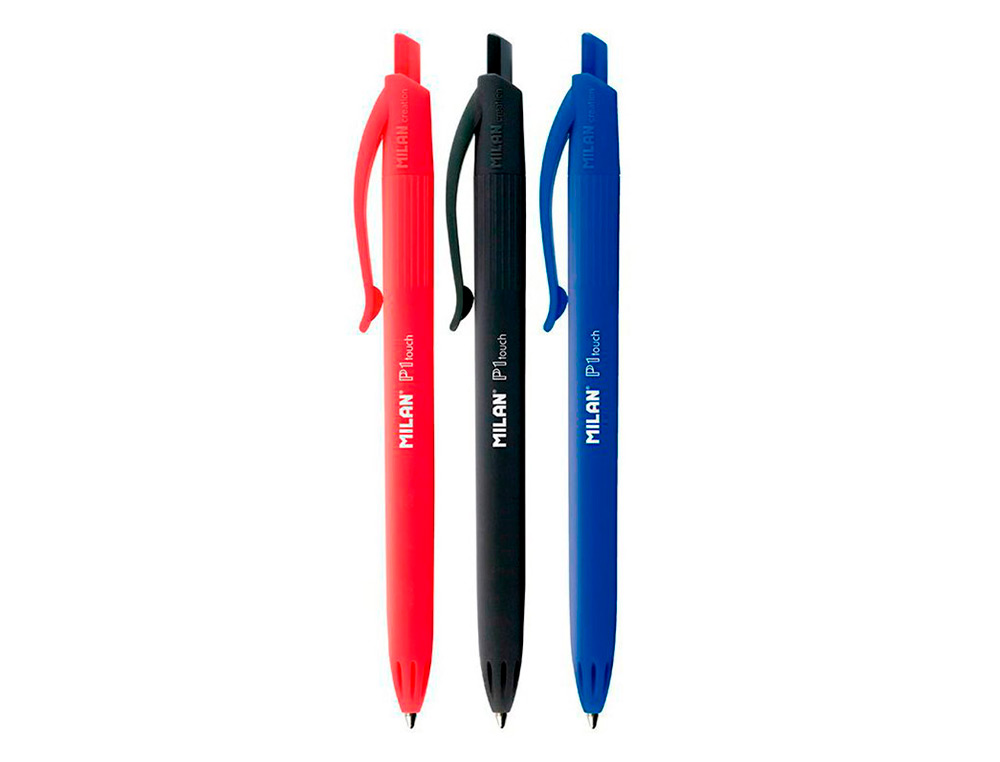 BOLIGRAFO MILAN P1 RETRACTIL 1 MM TOUCH BLISTER DE 4 UNIDADES COLORES SURTIDOS